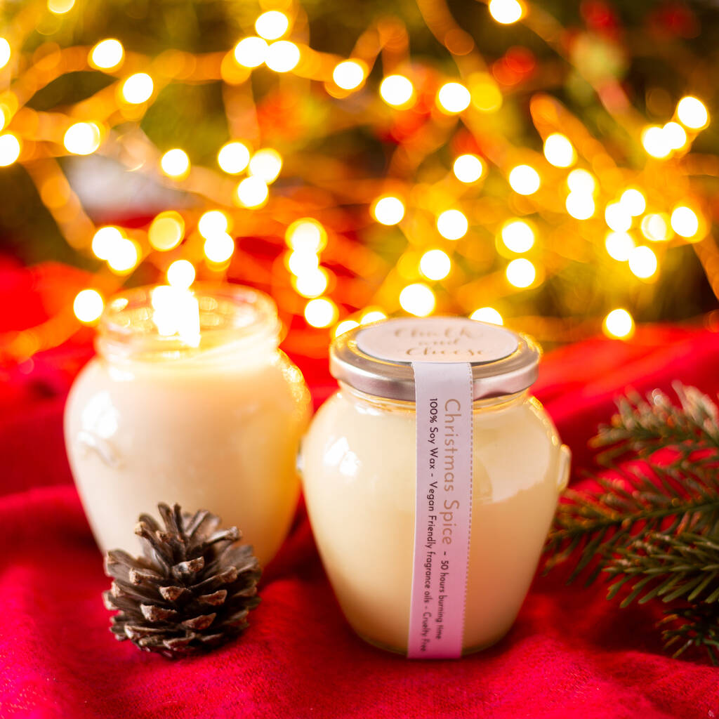 Christmas Spice Soy Jar Candle By Chalk And Cheese Candles And Wax