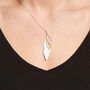 Mixed Feather Trio Necklace In Sterling Silver, thumbnail 3 of 11