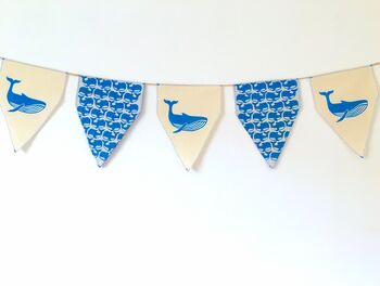 Whale Bunting. Blue. Wall Hanging. Handmade, 2 of 6