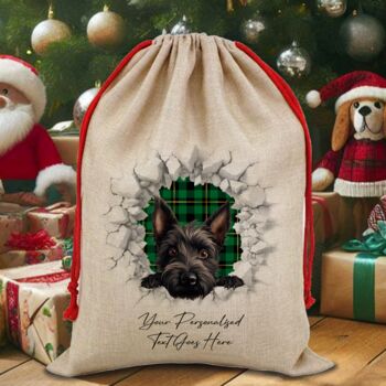 Personalised Christmas Scottish Terrier Break Through, 6 of 10