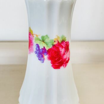 Pair Of Vintage Porcelain Floral Candlesticks ~ 30, 5 of 6
