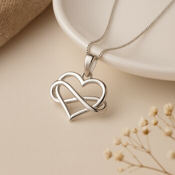 Personalised Sterling Silver Infinity Heart Necklace, 2 of 9