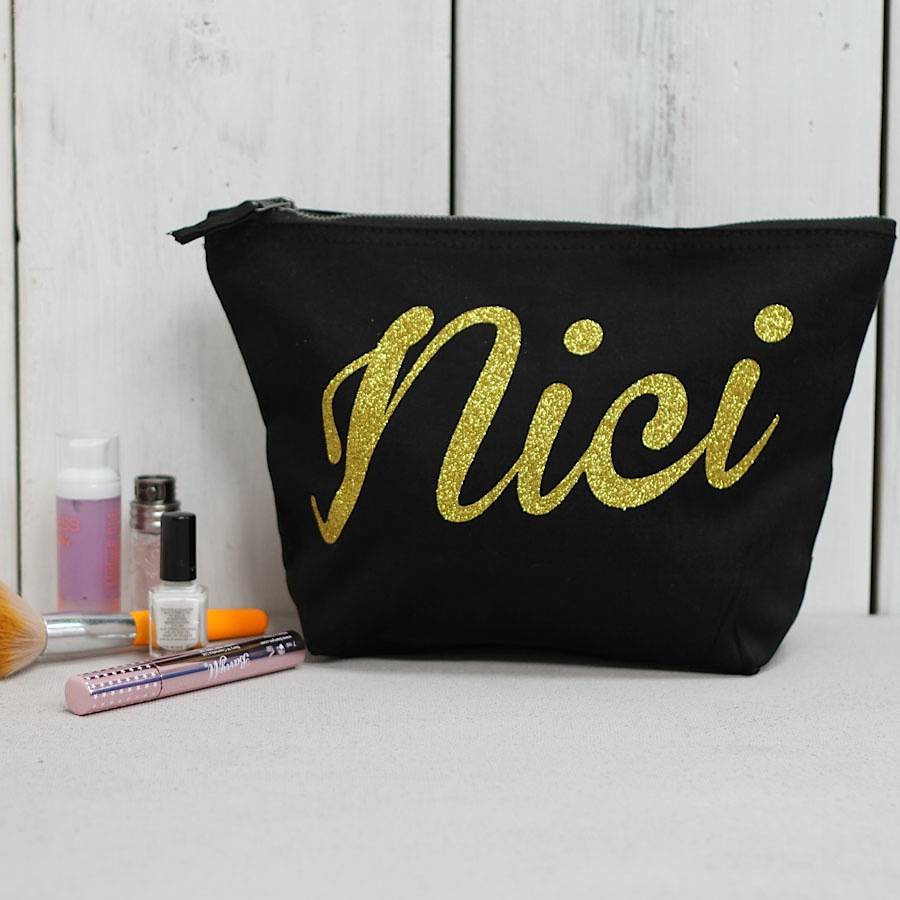 Personalised Canvas Sparkly Wash Bag By Squiffy Print ...