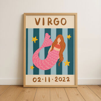 Horoscope Kids Personalised Birthday Art Print, 9 of 12