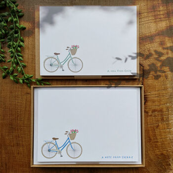 Coloured Vintage Bicycle Personalised Note Cards, 3 of 9