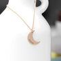 Personalised Rose Gold Plated Crescent Moon Necklace, thumbnail 8 of 9