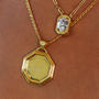 Claw Set Oval Cz Stone Pendant Necklace In 18 K Gold Plated Sterling Silver, thumbnail 3 of 4