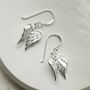 Sterling Silver Cherub Wings Dangly Earrings, thumbnail 3 of 6