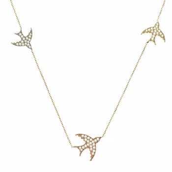 Fly Me To The Moon Pavé Necklace, Gold, 2 of 3