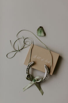 Green Crystal Personalised Lucky Wedding Horseshoe Gift, 6 of 11