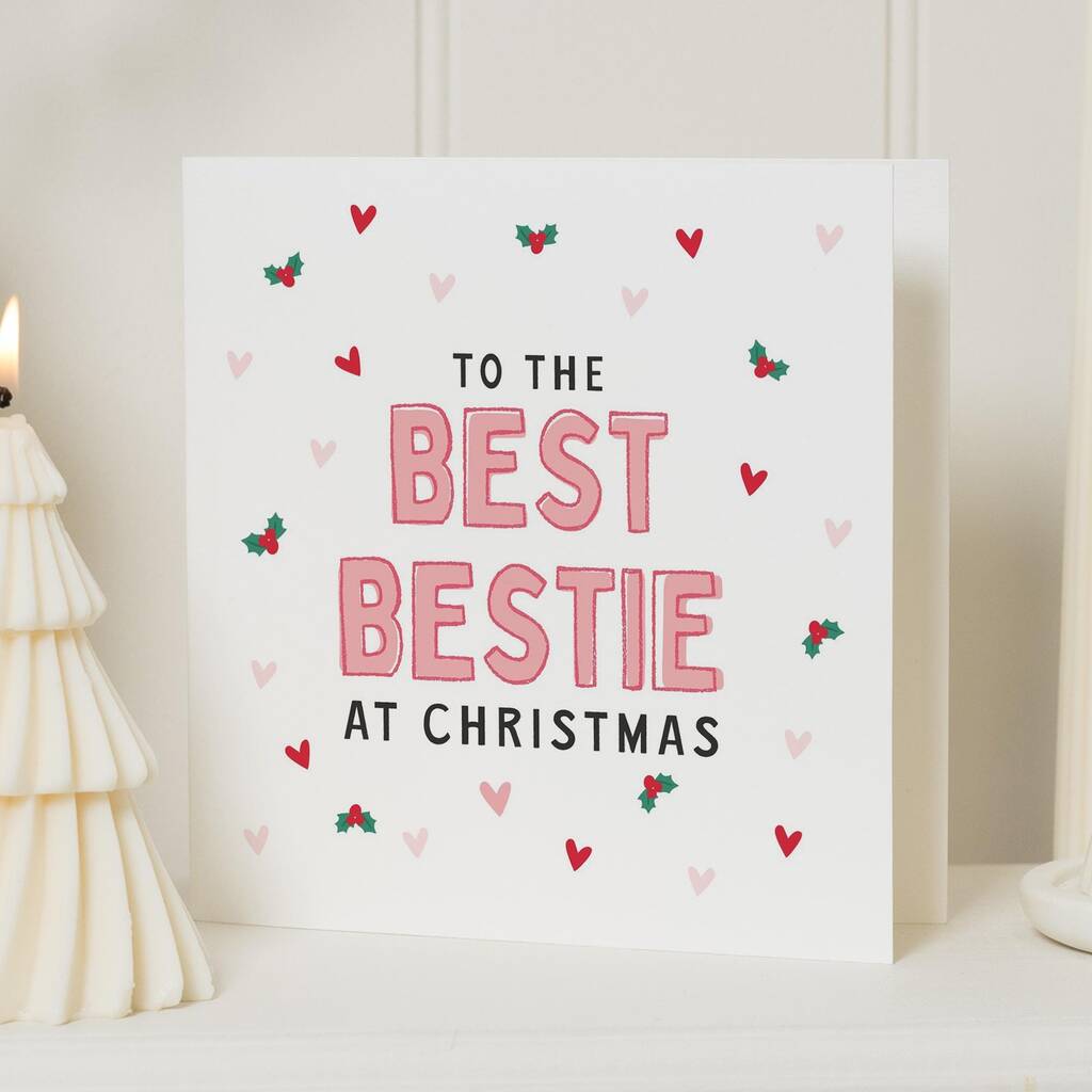 Personalised Christmas Card For Best Friend Or Bestie, 1 of 7