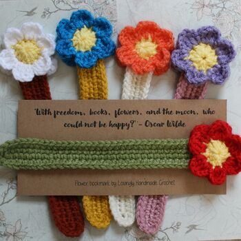 Crocheted Flower Bookmark Letterbox Gift, 3 of 7