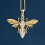 9ct Mixed Gold Bee Necklace, thumbnail 1 of 12