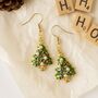 Sparkling Christmas Tree Drop Earrings, thumbnail 1 of 4