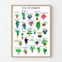 A To Z Plants Bed Room Print, thumbnail 5 of 5