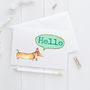 Hello Sausage Dog Greeting Card, thumbnail 4 of 4