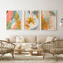 Colourful Abstract Palm Leaf Print Set Of Three, thumbnail 1 of 11