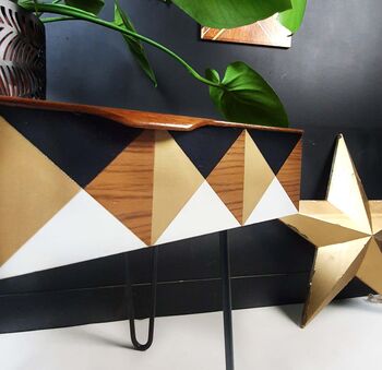 Vintage Drawer Side Table With Geometric Design, 3 of 8