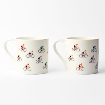 Present For Cyclist, Cycling Stage Finish Mug Set, 4 of 7