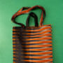 African Print Tote Bag | Black Orange Doyin Print, thumbnail 1 of 6