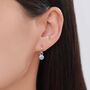 Sterling Silver March Birthstone Aquamarine Hoop Earrings, thumbnail 3 of 11