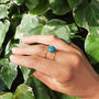 Turquoise Gemstone Gold Vermeil Played Statement Ring, thumbnail 3 of 7