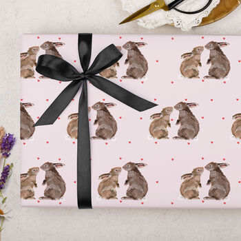 Three Sheets Of Bunny Anniversary Wrapping Paper, 2 of 2