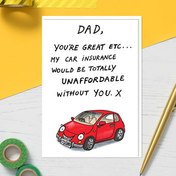 Car Insurance Funny Card For Dads, 2 of 2