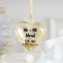 Personalised Newlywed Gold Heart Christmas Bauble, thumbnail 2 of 7