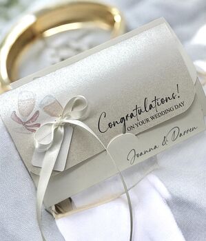 Personalised Gift Wedding Wallet For Money Or Voucher, Envelope, 2 of 3