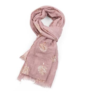 Metallic Gold Mulberry Tree Of Life Scarf, 5 of 9
