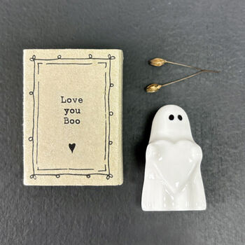 Love You Boo Matchbox With Porcelain Ghost Ornament, 2 of 2