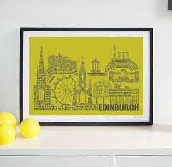 Edinburgh Skyline Typography Print, 9 of 9