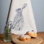 Blue Hare Tea Towel, thumbnail 3 of 3