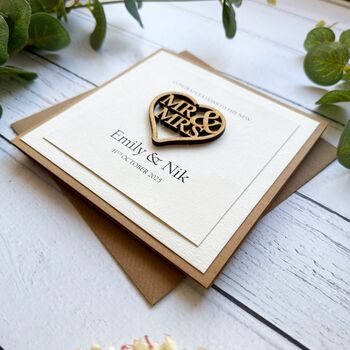 Mr And Mrs Personalised Wedding Card, 4 of 6