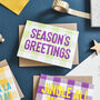 Colourful Gingham Christmas Card Pack Of Eight, thumbnail 2 of 5