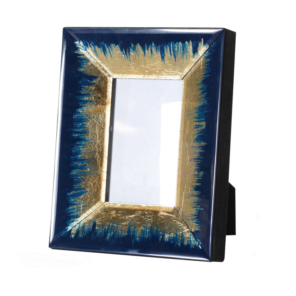 Indigo And Gold Sunburst Frame By Ella James