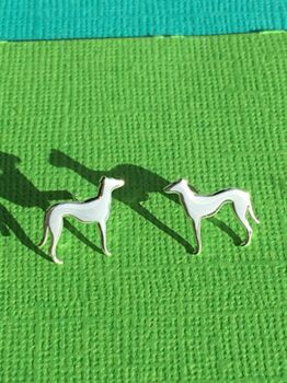 Greyhound Sterling Silver Stud Earrings, 2 of 4