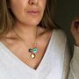 14k Gold Vermeil Night Sky Pendant In Turquoise, thumbnail 3 of 6