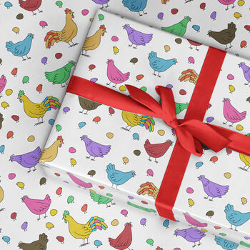 Chickens Wrapping Paper Roll Or Folded, Colourful, 2 of 3