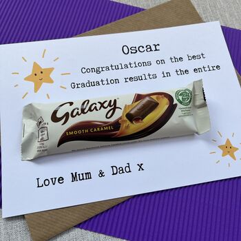 Personalised Graduation Exam Results Chocolate Galaxy Card, 3 of 3