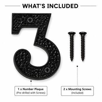 Black Brass Door Number Three Plaque, 7 of 9