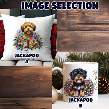 Personalised Jackapoo In Christmas Lights, 2 of 10