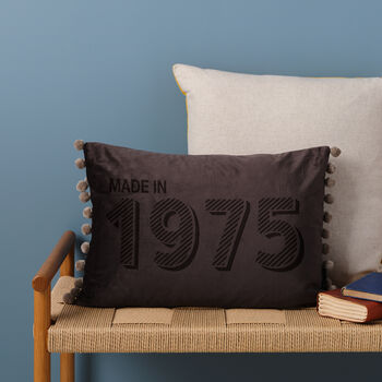 Personalised 50th Birthday Velvet Cushion, 7 of 12