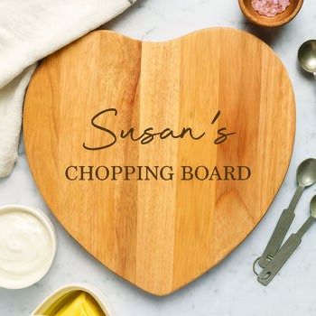 Personalised Name Heart Wooden Chopping Board, 4 of 4