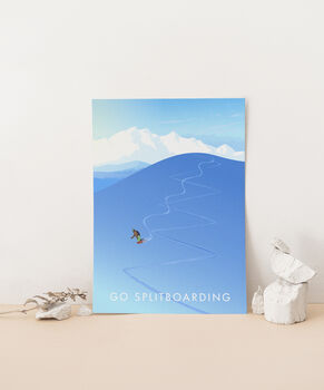 Go Splitboarding Travel Poster Art Print, 3 of 8