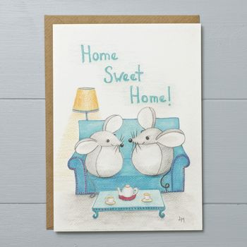 Home Sweet Home Mouse Greeting Card, 2 of 2