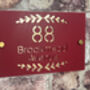 Personalised House Number And Road Foliage Design House Sign Acrylic, thumbnail 5 of 7