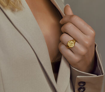 Snake Signet Ring Gold Plated, 4 of 5