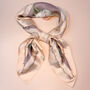 Lilac Floral Print Silky Scarf, thumbnail 2 of 4